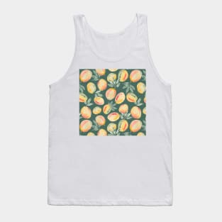 Watercolor painting of yellow mangoes on green pine background Tank Top